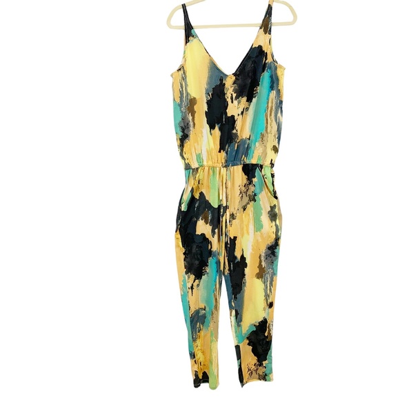 W118 by Walter Baker Multi Color Abstract Tank Jumpsuit Sz S - Picture 1 of 13